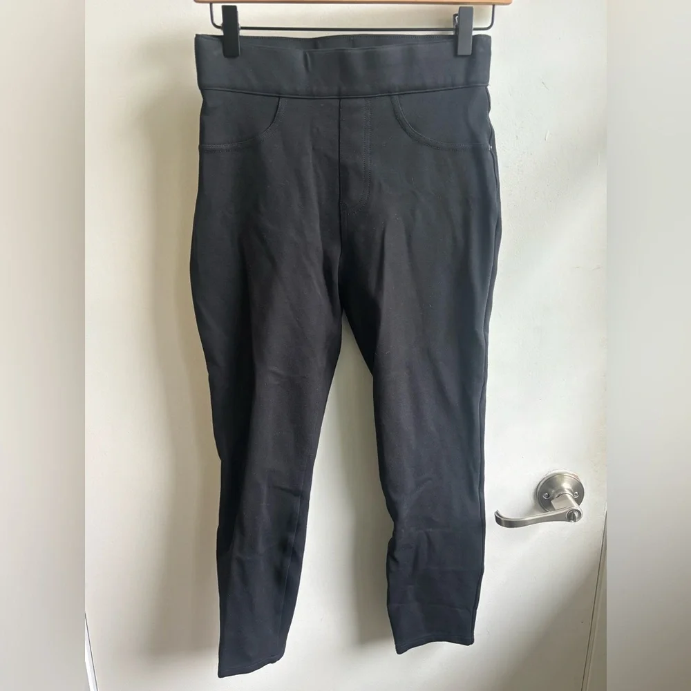 Spanx Jean-Ish Ankle black Leggings small petite workwear layered‎ minimalist